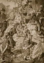 Die Unterwerfung von Guthrum vor König Alfred